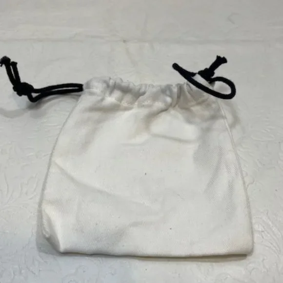 COACH Designer Mini Jewelry Cotton Drawstring Bag White 4.5"x5" - Picture 2 of 6